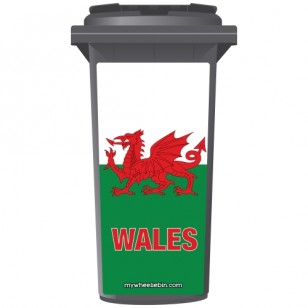 Welsh Flag Style Wheelie Bin Sticker Panel